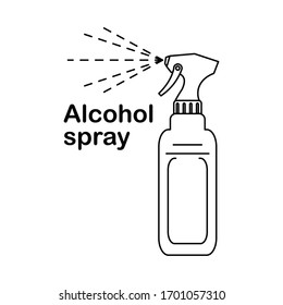 Spraying Hand Sanitizer Dispenser, infection control concept. Sanitizer to prevent colds, virus, Coronavirus, flu. Spray bottle. Alcohol spray. Flat icon concept design