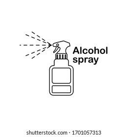 Spraying Hand Sanitizer Dispenser, infection control concept. Sanitizer to prevent colds, virus, Coronavirus, flu. Spray bottle. Alcohol spray. Flat icon concept design