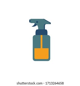 Spraying Hand Sanitizer Dispenser, infection control concept. Sanitizer to prevent colds, virus, Coronavirus, flu. Spray bottle. Alcohol spray. Flat icon concept design
