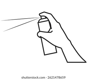 Spraying icon. Illustration in outline and vector format. 