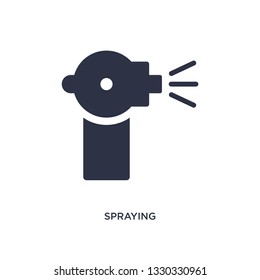 spraying icon. Simple element illustration from gardening concept. spraying editable symbol design on white background. Can be use for web and mobile.