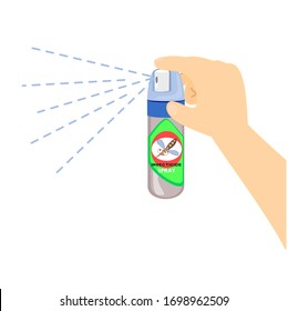  spraying a mosquito in white background