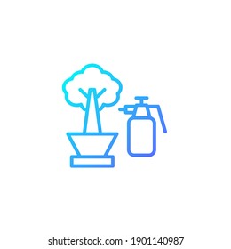 Icono de planta de rociado en el estilo de color azul gradiente