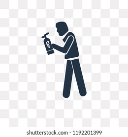 Spraying vector icon isolated on transparent background, Spraying transparency concept can be used web and mobile