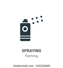 Spraying vector icon on white background. Flat vector spraying icon symbol sign from modern gardening collection for mobile concept and web apps design.