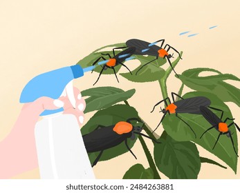 Spraying Water to Repel Lovebugs