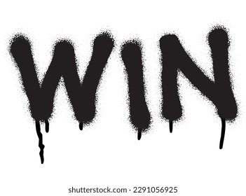 Ganó la palabra pintada con spray. Fondo blanco.