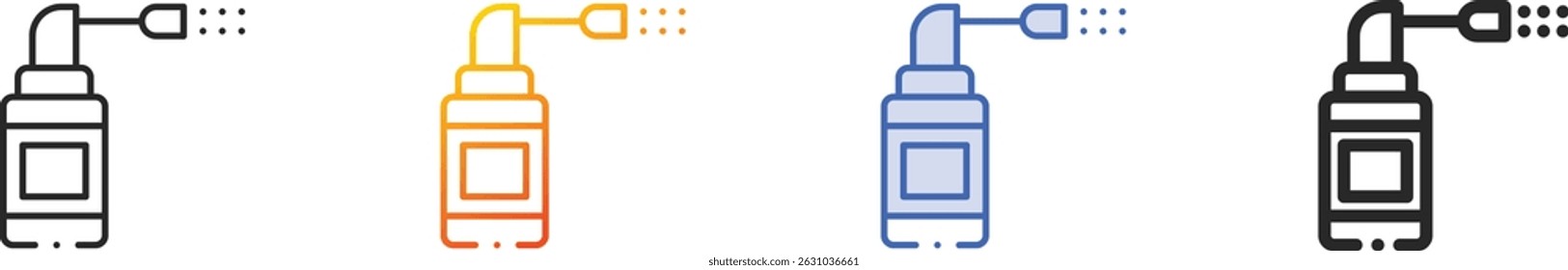 sprays icon.Thin Linear, Gradient, Blue Stroke and bold Style Design Isolated On White Background