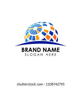 spread 3D globe logo design.  creative  world  shape icon. Technology logo. corporate business logo design vector illustration
