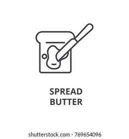 Spread Butter Line Icon, Outline Sign, Linear Symbol, Vector, Flat Illustration