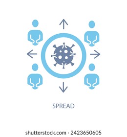 icono de línea de concepto de propagación. Ilustración de elemento simple. diseño de símbolos de contorno de concepto extendido.