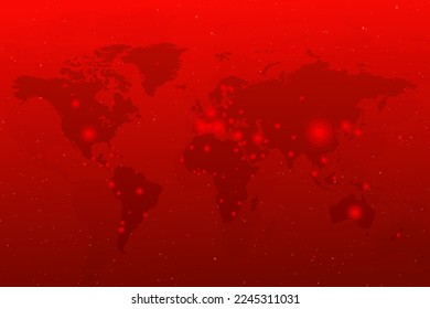 Spread of coronavirus from China around the world. Covid 19 map confirmed cases report worldwide globally