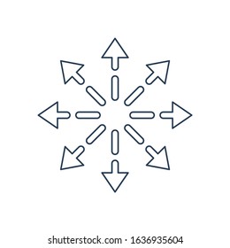 Spread. Distribution. Vector linear icon isolated on white background.