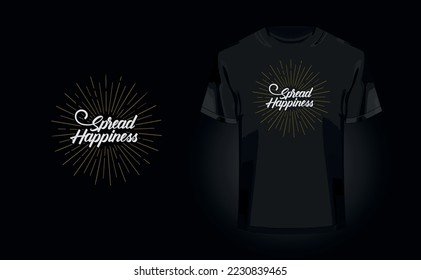 Spread Happiness - t-shirt design quotes for t-shirt printing, clothing fashion, Poster, Wall art 