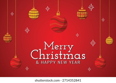 Espalhe a alegria das férias com este belo design de modelo de Feliz Natal. Trabalhado com cores festivas, elementos clássicos de Natal e tipografia elegante, é ideal para cartões de felicitações, mídias sociais 