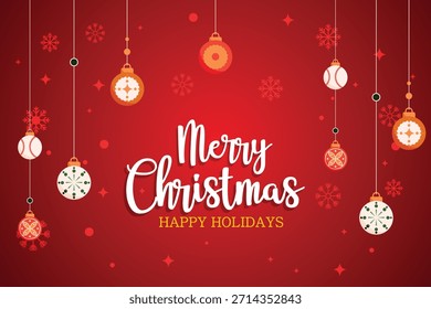 Spread holiday cheer with this beautiful Merry Christmas template design. Crafted with festive colors, classic Christmas elements, and stylish typography, it is ideal for greeting cards, social media 