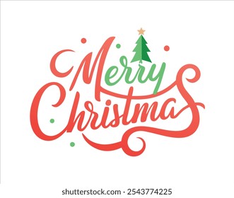 Spread holiday cheer with this Merry Christmas typography t-shirt design, perfect for festive apparel, holiday gifts, and seasonal projects that capture the spirit of Christmas.