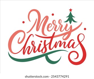 Spread holiday cheer with this Merry Christmas typography t-shirt design, perfect for festive apparel, holiday gifts, and seasonal projects that capture the spirit of Christmas.