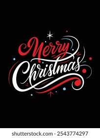 Spread holiday cheer with this Merry Christmas typography t-shirt design, perfect for festive apparel, holiday gifts, and seasonal projects that capture the spirit of Christmas.