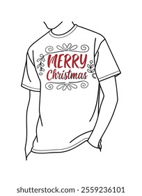 Spread holiday cheer with this merry Christmas typography t-shirt design, perfect for festive apparel, holiday gifts, and seasonal projects that capture the joyful spirit of the season.