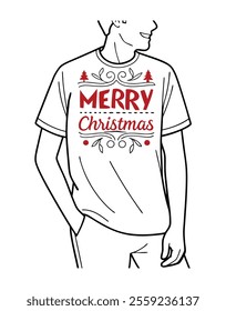 Spread holiday cheer with this merry Christmas typography t-shirt design, perfect for festive apparel, holiday gifts, and seasonal projects that capture the joyful spirit of the season.