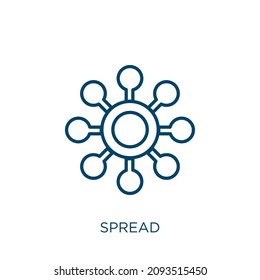 spread icon. Thin linear spread outline icon isolated on white background. Line vector spread sign, symbol for web and mobile