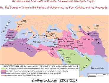 THE SPREAD OF ISLAM (until the middle of the 8th century), Hz. The Spread of Islam in the Periods of Muhammad, the Four Caliphs, and the Umayyads