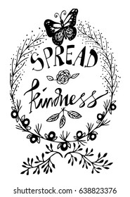 Spread kindness hand lettering