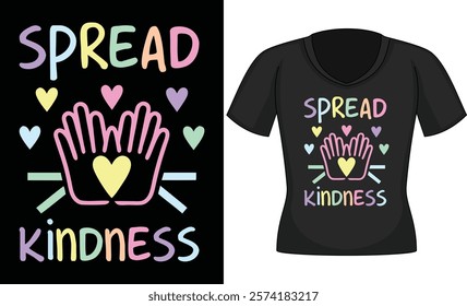 Spread Kindness motivational quotes and Hand lettering typography vector illustration for t shirt, poster, sticker Isolated on white background.