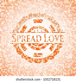 Spread Love abstract orange mosaic emblem