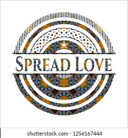 Spread Love arabic emblem. Arabesque decoration.