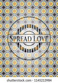 Spread Love arabic style emblem. Arabesque decoration.