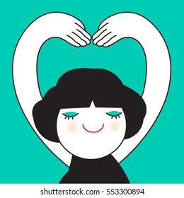 Spread The Love Concept Card Character illustration