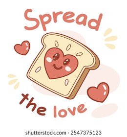 Spread the Love: Cute Toast with Heart Vector Design