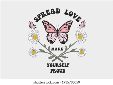 spread love daisy spring dreamer butterflies and daisies positive quote flower design margarita 
mariposa
stationery,mug,t shirt,phone case fashion slogan  style spring summer sticker 