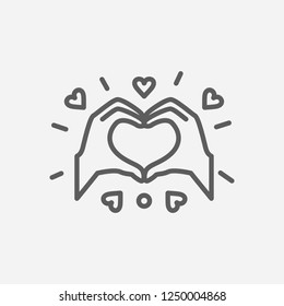 Espalhe o símbolo da linha do ícone do amor Ilustração vetorial isolada do conceito de sinal de ícone para o design da interface do usuário do logotipo do aplicativo móvel do seu site.