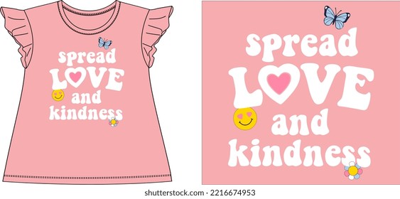 SPREAD LOVE AND KINDNSEE BEAUTY t shirt graphic design vector illustration \