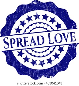 Spread Love rubber seal with grunge texture