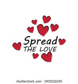 Spread the love typography design vector logo. Typography lettering design about spreading the love movement