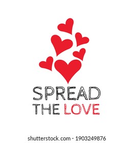 Spread The Love Typography Design Vector Logo. Typography Lettering Design About Spreading The Love Movement