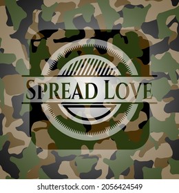 Spread Love written on a camouflage texture. Vector Illustration. Detailed. 