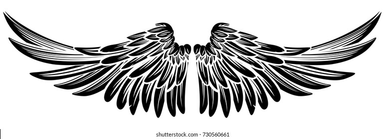 Spread out  eagle bird or angel wings 
