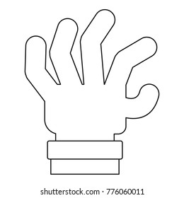 Spread palm icon. Outline illustration of spread palm vector icon for web