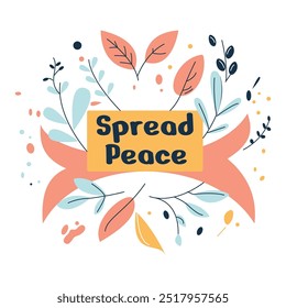 Spread Peace with Romantic Love Floral Flower Bouquet Ribbon Frame Background