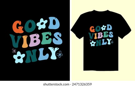 Spread positivity with this Good vibes only vintage typography t-shirt design. The stylish lettering and bold font will make a statement and uplift the mood of everyone around Pro Vecto