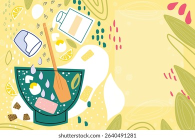 A spread of recipes with ingredients for Napoleon cake