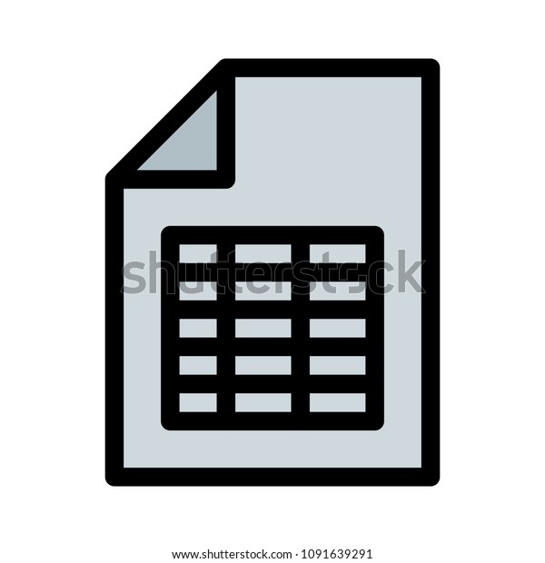 Spread Sheet File Stock Vector Royalty Free 1091639291 Shutterstock