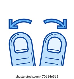 Spread vector line icon isolated on white background. Spread line icon for infographic, website or app. Blue icon designed on a grid system.