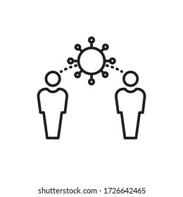spread virus icon outline design vector illustration, isolated on white background