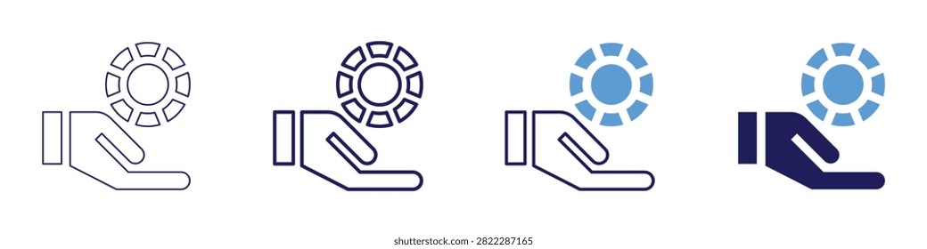 Spread wagering icon in 4 different styles. Thin Line, Line, Bold Line, Duotone. Duotone style. Editable stroke.